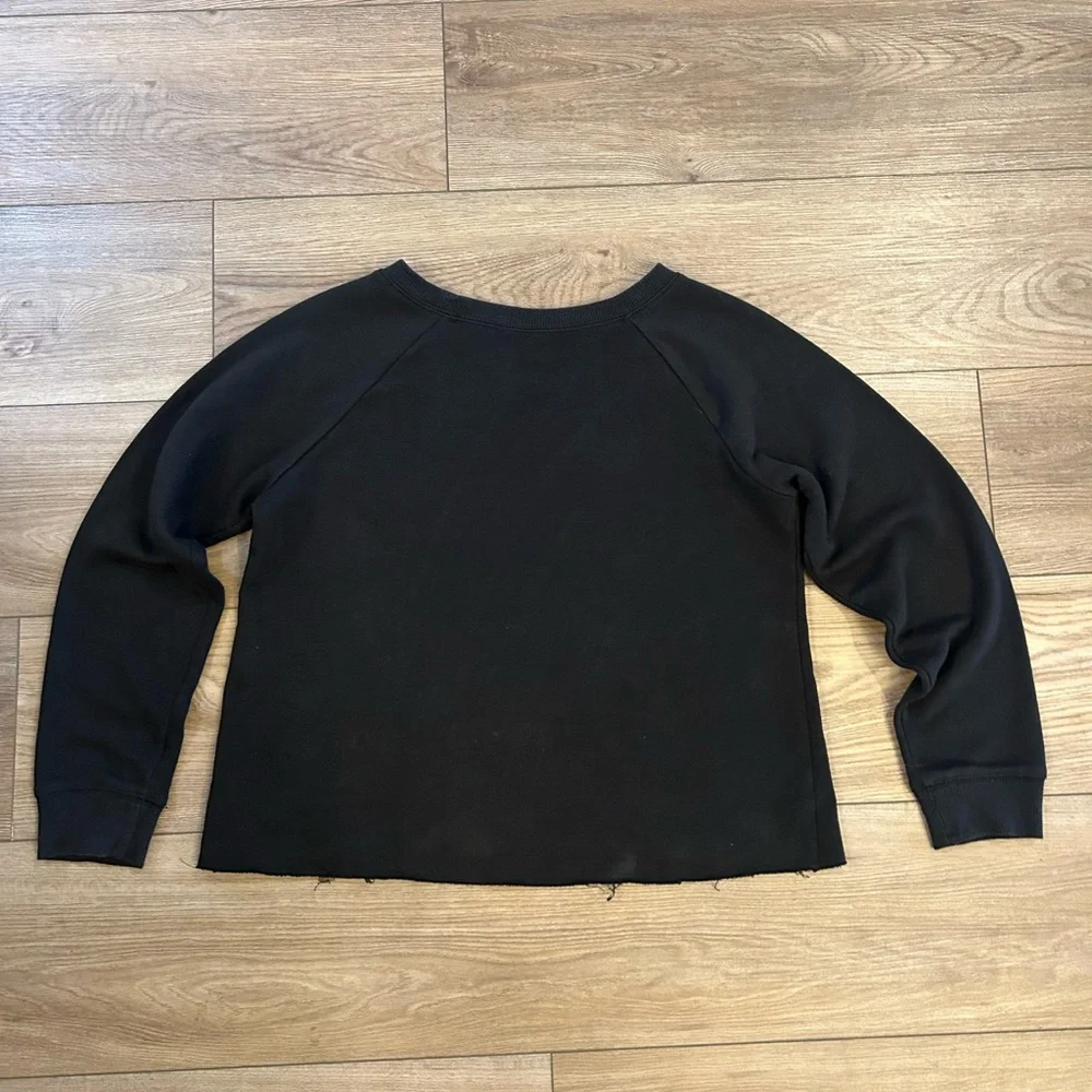 Justice Pink Glitter Logo Sweatshirt Girls L 12/14 Black